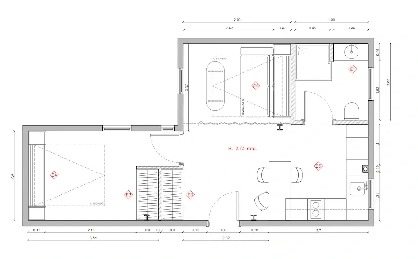 plano vivienda Menéndez Pelayo